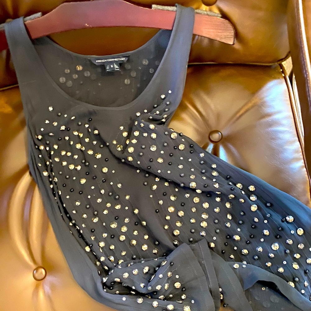 Jeweled Chiffon Top
